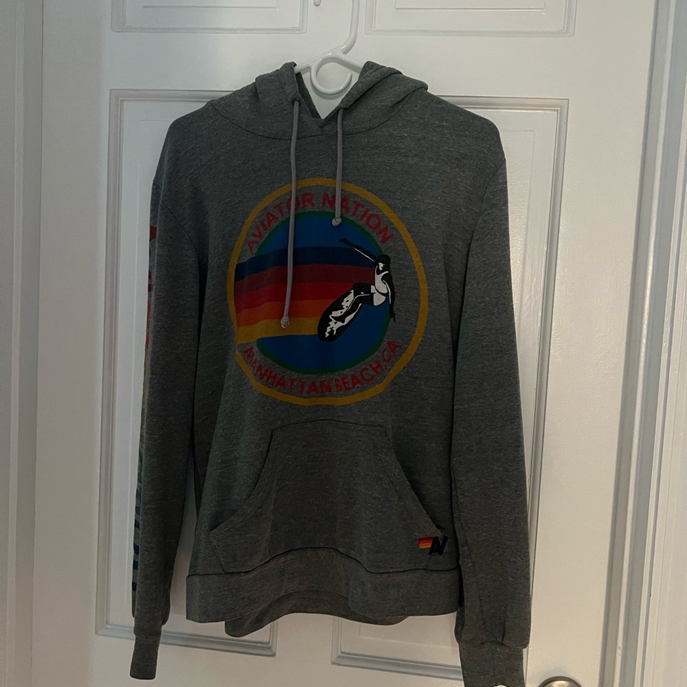 COPY - Grey Aviator Nation sweatshirt! Size womens Large